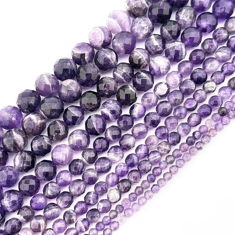 

Natural Dream Amethyst Round Stone Beads Spacer Strand 15 Inches For DIY Necklace Bracelat Jewelry Making beads 4/6/8/10/12mm