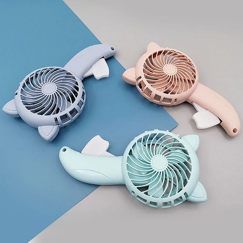 Cute Cat Fan Cartoon Handheld Fan Hand Pressed Manual Mini Portable Small Hand Cooling Summer Fan for Kids Adult Camping Outdoor