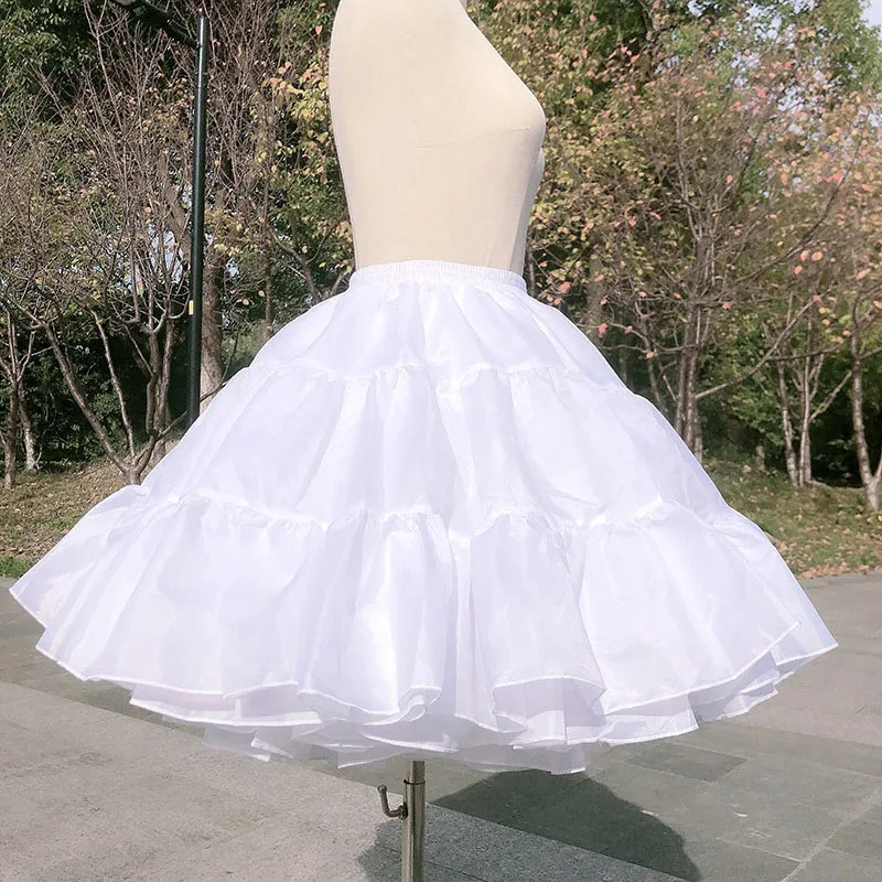 Enagua de falda de Organza blanca para boda, soporte Lolita, ajustable, diario, falda inferior de algodón, abultado koszule i bluzki