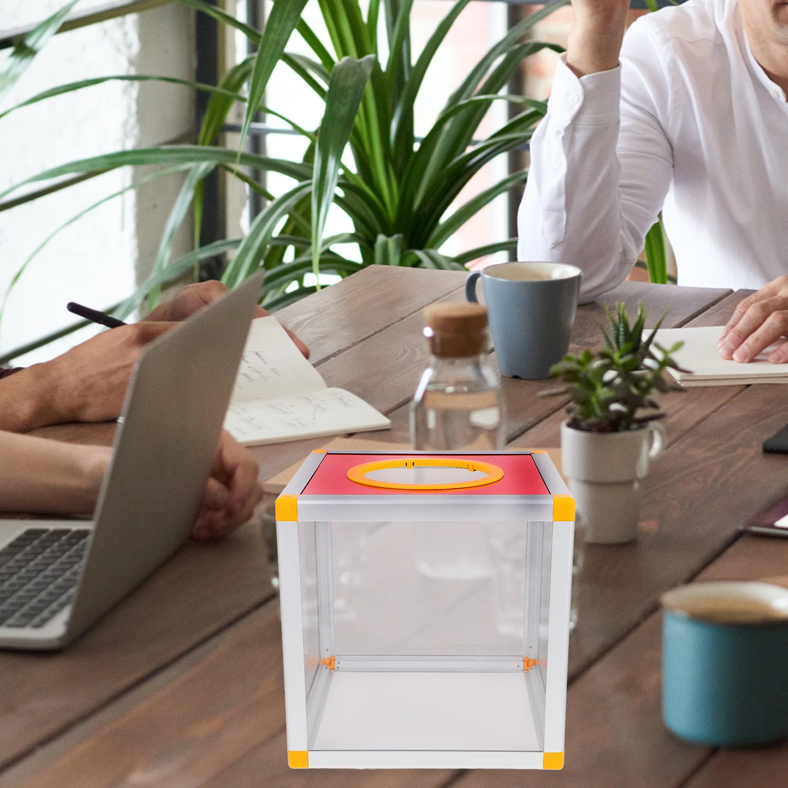 صندوق السحب الأحمر 20 سم صندوق التبرع الاقتراحات الواضحة التصويت رسم الاقتراع جمع الصمامات جمع الحاويات جائزة آمنة #6