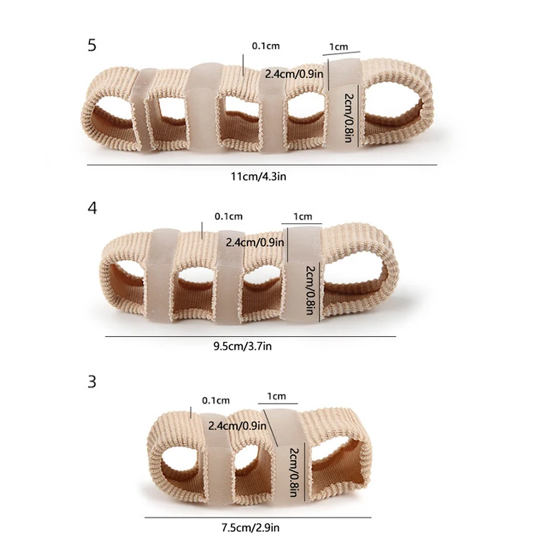 ห้าหลุม Fiber Toe Corrector Thumb Valgus Bigfoot Bone Overlap Toe Separator สาม Toe Orthotic อุปกรณ์ Toe Straightener