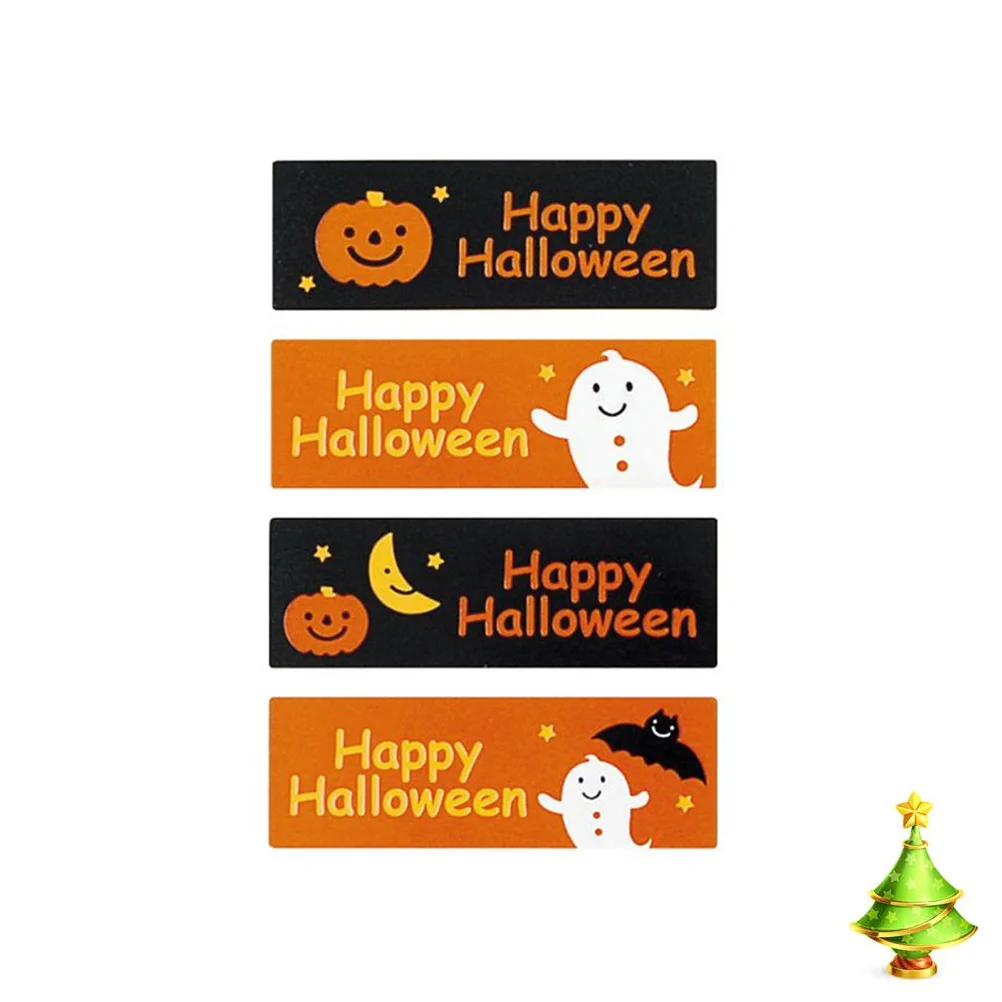 

48pcs Decorative Stickers Halloween Pumpkin Ghost Theme Adhesive Seals for Party Favors School Events Food Packaging