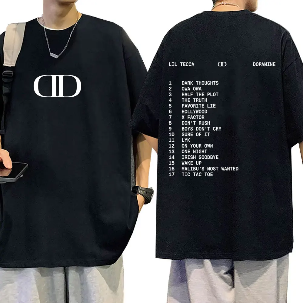

Rapper Lil Tecca Dopamine Album Graphic T Shirt Men Hip Hop Fashion Pop Music T-shirt Men's Casual Vintage Oversized T-shirts