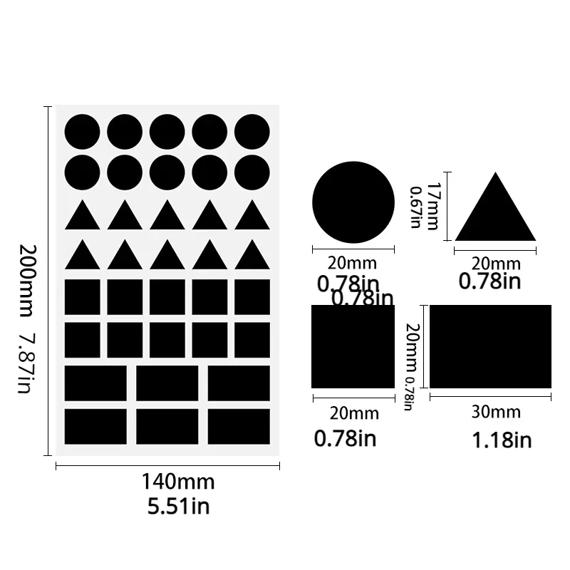 Colored Triangles Rectangular Dot Stickers for Kids Student Jigsaw Puzzle Geometry Stickers Scrapbook Labels cute stickers