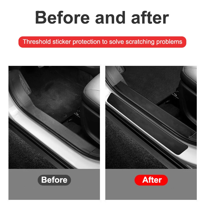 Car Door Sill Threshold Trunk Bumper Stickers Protector Strips For FIAT Abarth Grande Punto Tipo Panda Ducato Freemont Doblo