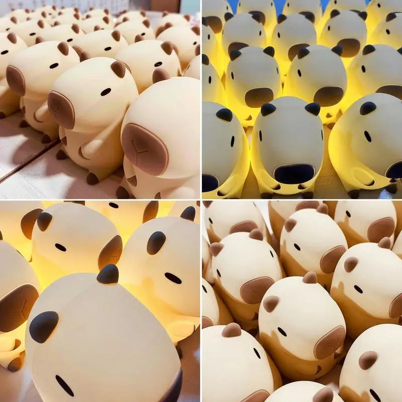 LED Night light Silicone Capybara Touch Sensor lamp Cute Animal Light Bedroom Decor Gift for Kid Child Table Lamp Home Decor