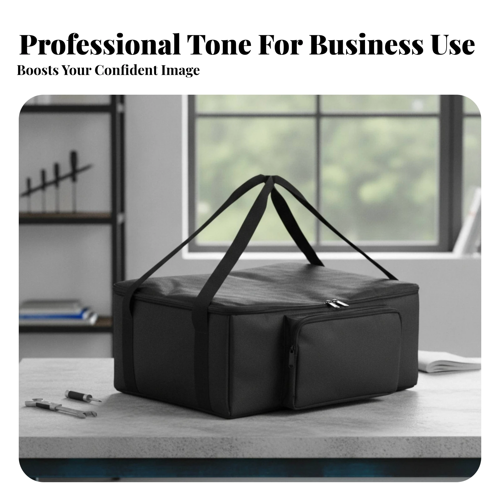 Portable Printer Bag Office Accessory Lined Two Handles Oxford Material Printer Bag