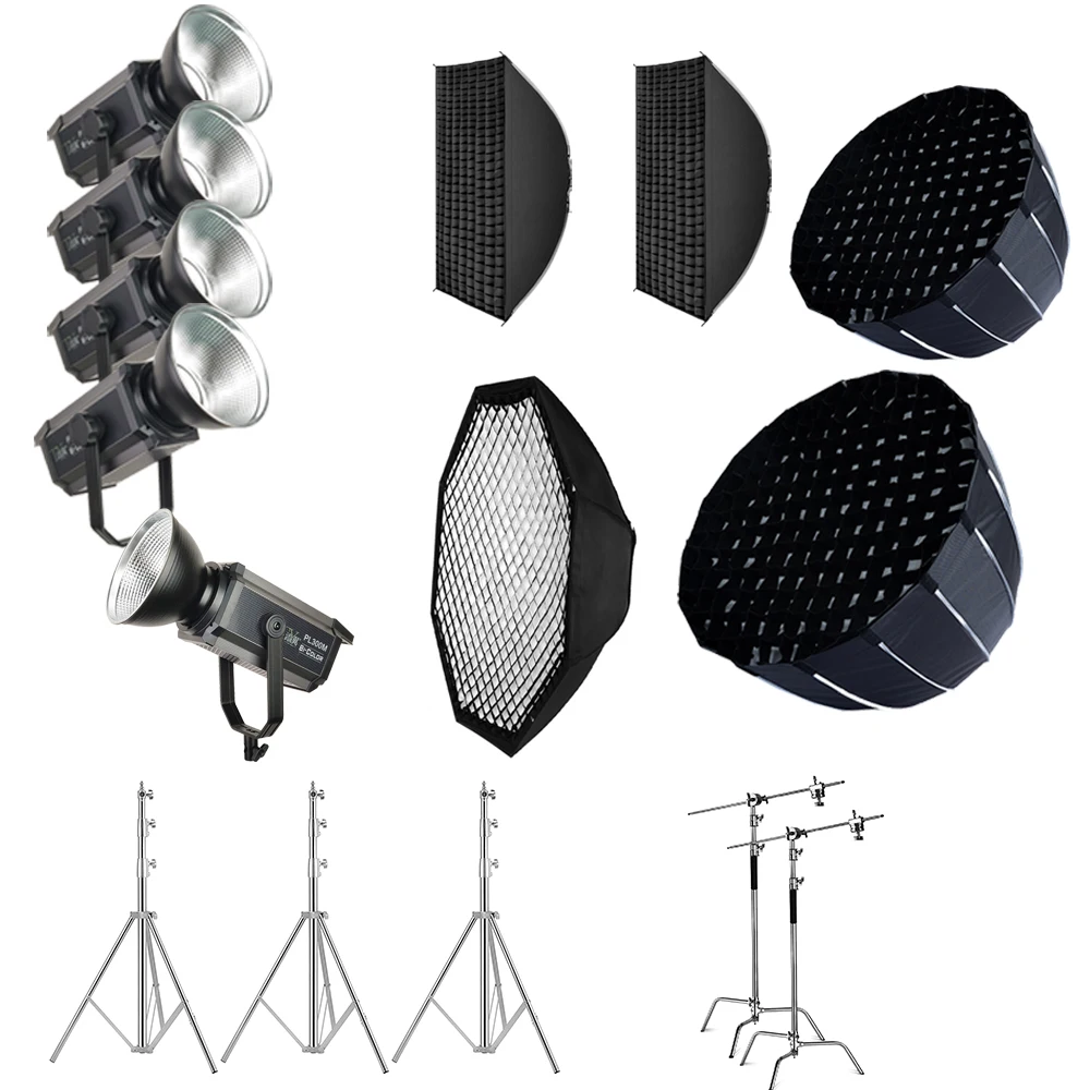 LED Live Stream Lighting Set 300W LED Video Light with Softbox and Tripod Stand