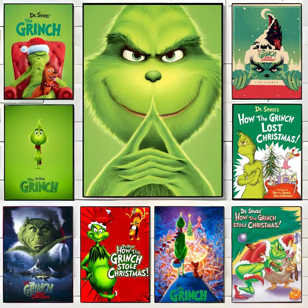 How The Grinch Stole Christmas Poster HD Self-Adhesive Wall Decals For Living Room & Bedroom Home Decor Gift