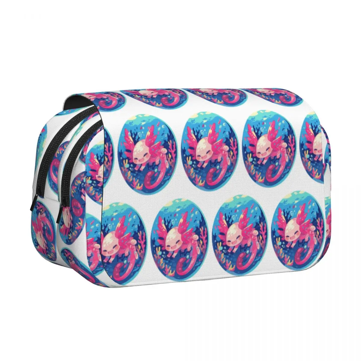 Cute Cartoon Axolotl In Coral Reef Pencil Case Pencil Pouch Hard Shell Leather Large Storage Pen Box Pencil Bag for Kids School