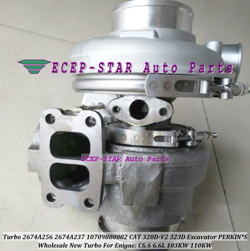 توربو 2674A256 2674A237 10709880002   شاحن توربيني لحفارة CAT 320D-V2 323D لـ PERKIN*S C6.6 6.6L 103KW 110KW