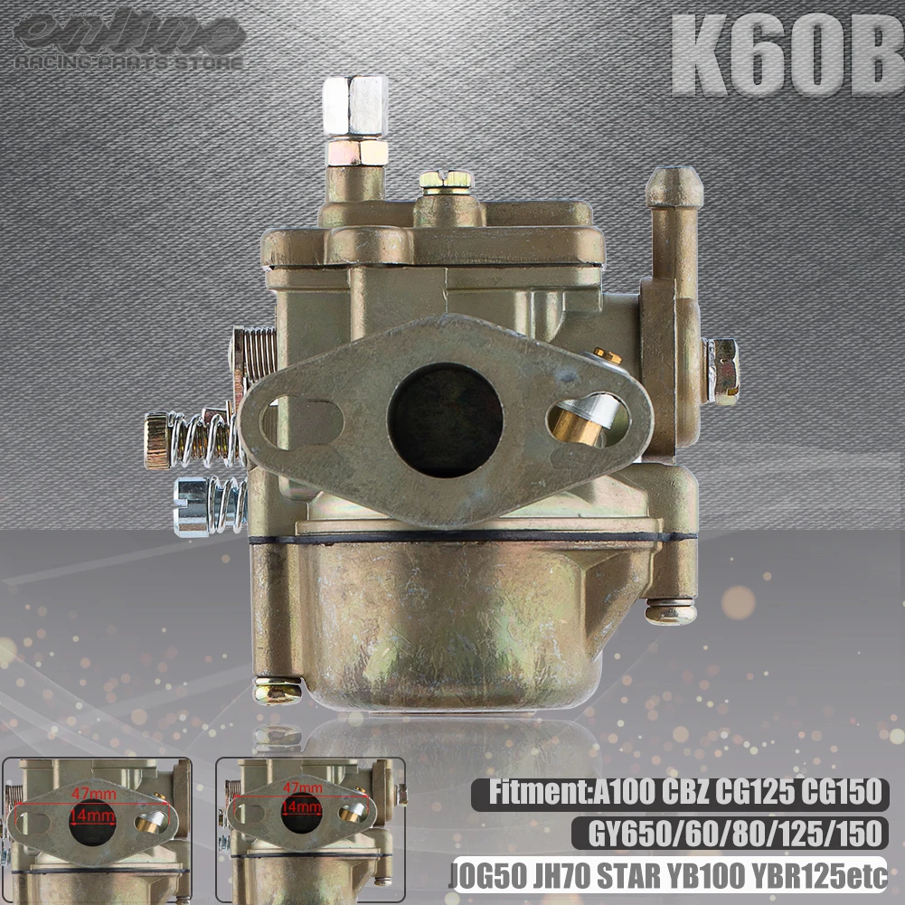 

Карбюратор для мотоцикла K60B, для A100 CBZ CG125 CG150 GY650 60 80 125 150 JOG50 JH70 STAR YB100 YBR125