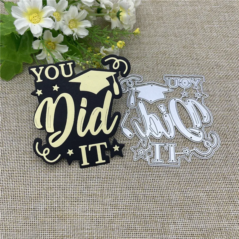 Happy Graduates Frame Metal Cutting Dies Stencils For DIY Scrapbooking Decorative Embossing Handcraft Template