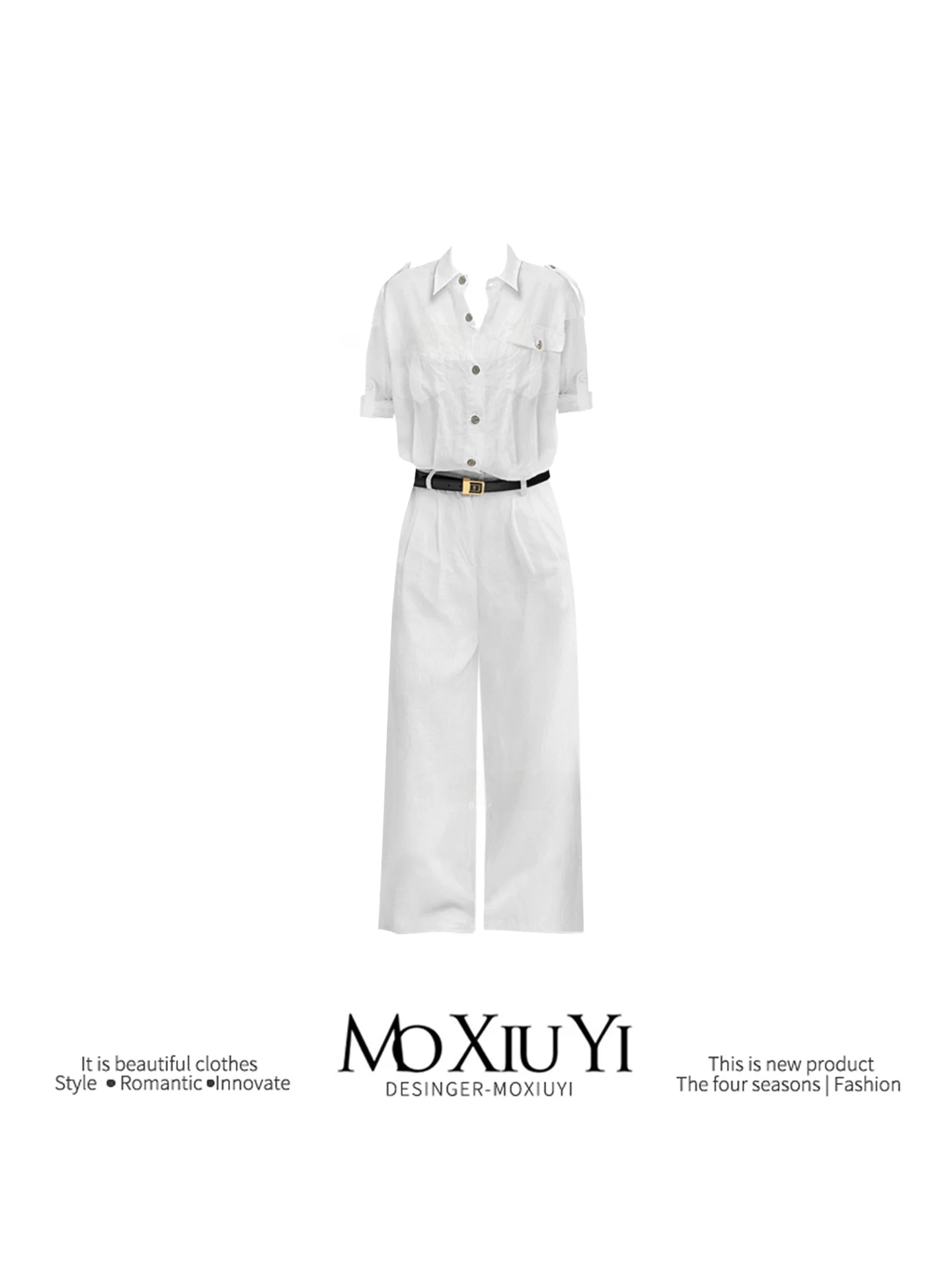 

Белый льняной костюм с высокой талией для женщин, осенне-зимний роскошный сенсорный комплект, женский плюс размер Dr