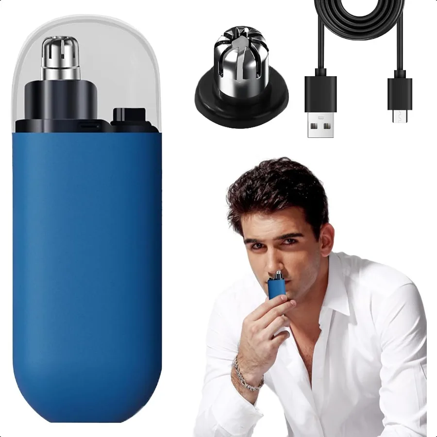 

Portable Nose Hair Trimmer Ear and Nose Hair Trimmer for Men Women USB Rechargeable Nose Trimmer with Dust Protection Cap 7000