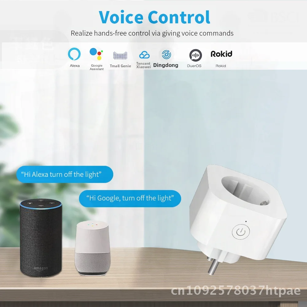 

Graffiti WiFi Smart Socket with European Plug Remote Mobile App & Voice Control Alexa Google Timing Tuya Copper Conductive Wall