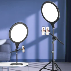 LED Fill Lamp Video Light Panel Bi-color Photography Lighting Live Stream Photo Studio Light With USB Plug Tripod Stand Long Arm