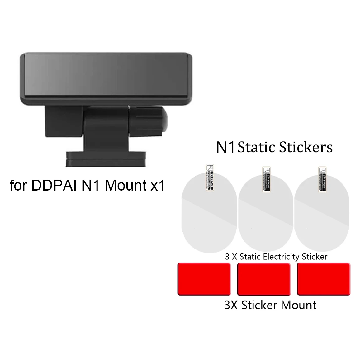 for DDPAI Dash Cam N1 Mount For DDPAI N1 Dash Cam Smart Film and Static Stickers