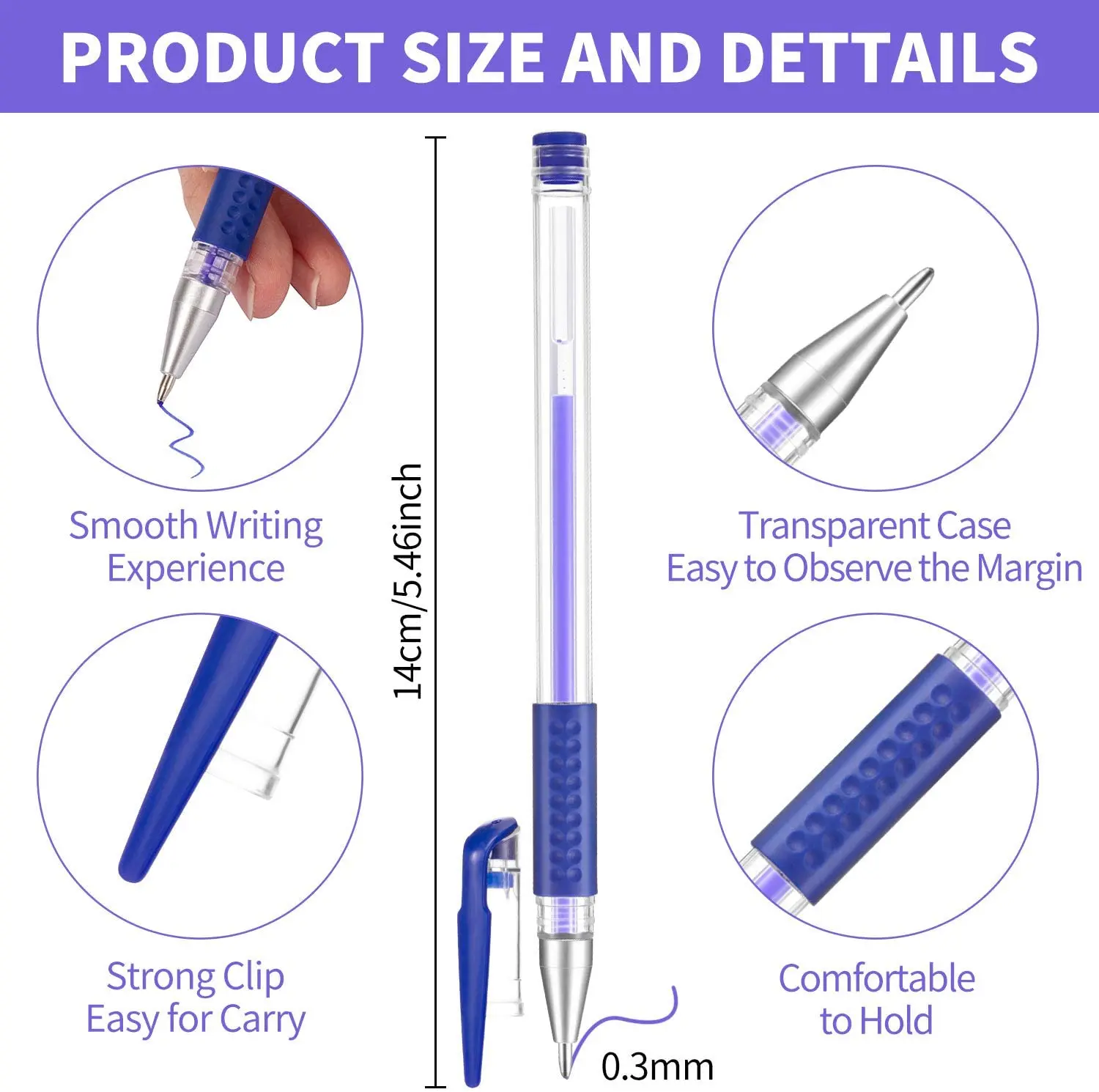 25 Pcs/Set Gel Pens Refills Ballpoint Pen 0.5mm Office Bullet Tip Black/Blue/Red Ink School Stationery Writing Supplies