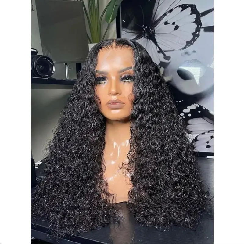 Black Kinky Curly Natural 180 Density PrePlucked 26