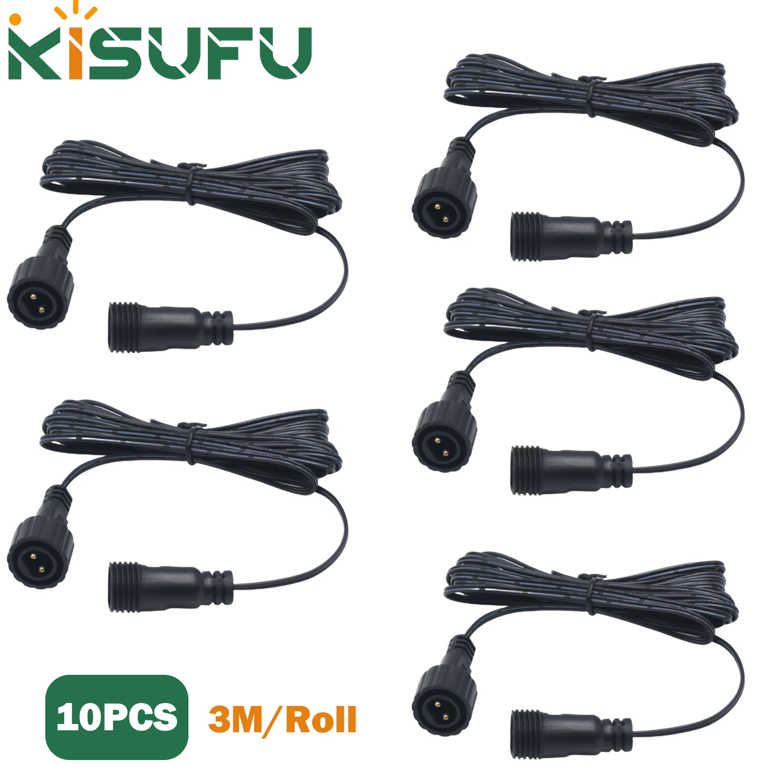 2/5/10pcs Extension Cable For LED Strip Solar Panel Waterproof Cable 2 Pin Male To Female Connector Universal 1.2M 3M Cable