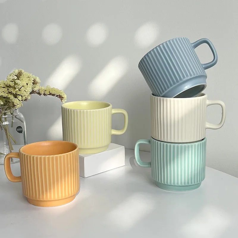 

260ML European Style Ceramic Coffee Cups Saucer Set Retro Exquisite Afternoon Tea Ceramic Cup Breakfast Milk Mug And Saucer Set