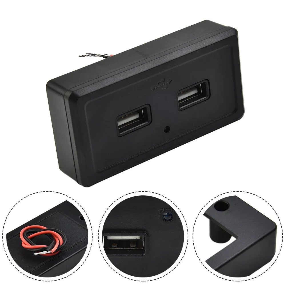 Soquete do carregador de portas USB duplas, Acessórios universais para veículos, 12V -24V, Barco, Motorhome, Caravan, DC5V, 3.1A, 1Pc, 2021