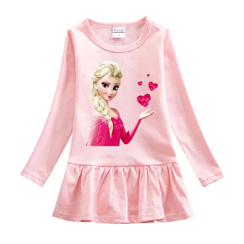 MINISO Spring and Autumn New Style Frozen Princess Foreign Trade Children's Clothing Pure Cotton Girls Cartoon Dress Baby Skirt