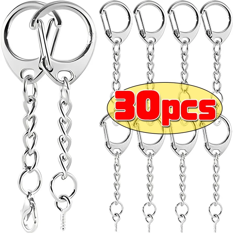 

30pcs Metal Lobster Clasp Chain C-shaped Clasps Connector for DIY Jewelry Making Findings Key Chain Accessories Dropshipping
