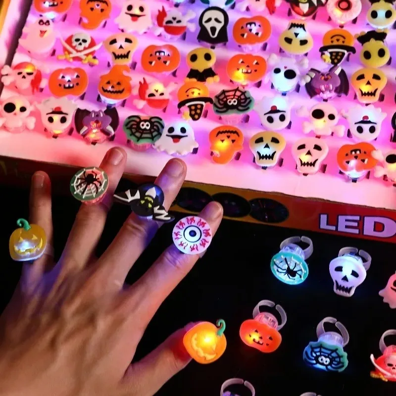 Creative Glowing Toy Children's Gift Flashing Ring Light Up Finger Lamp Street Stall Plastic Toys Glowing Halloween Party Decor