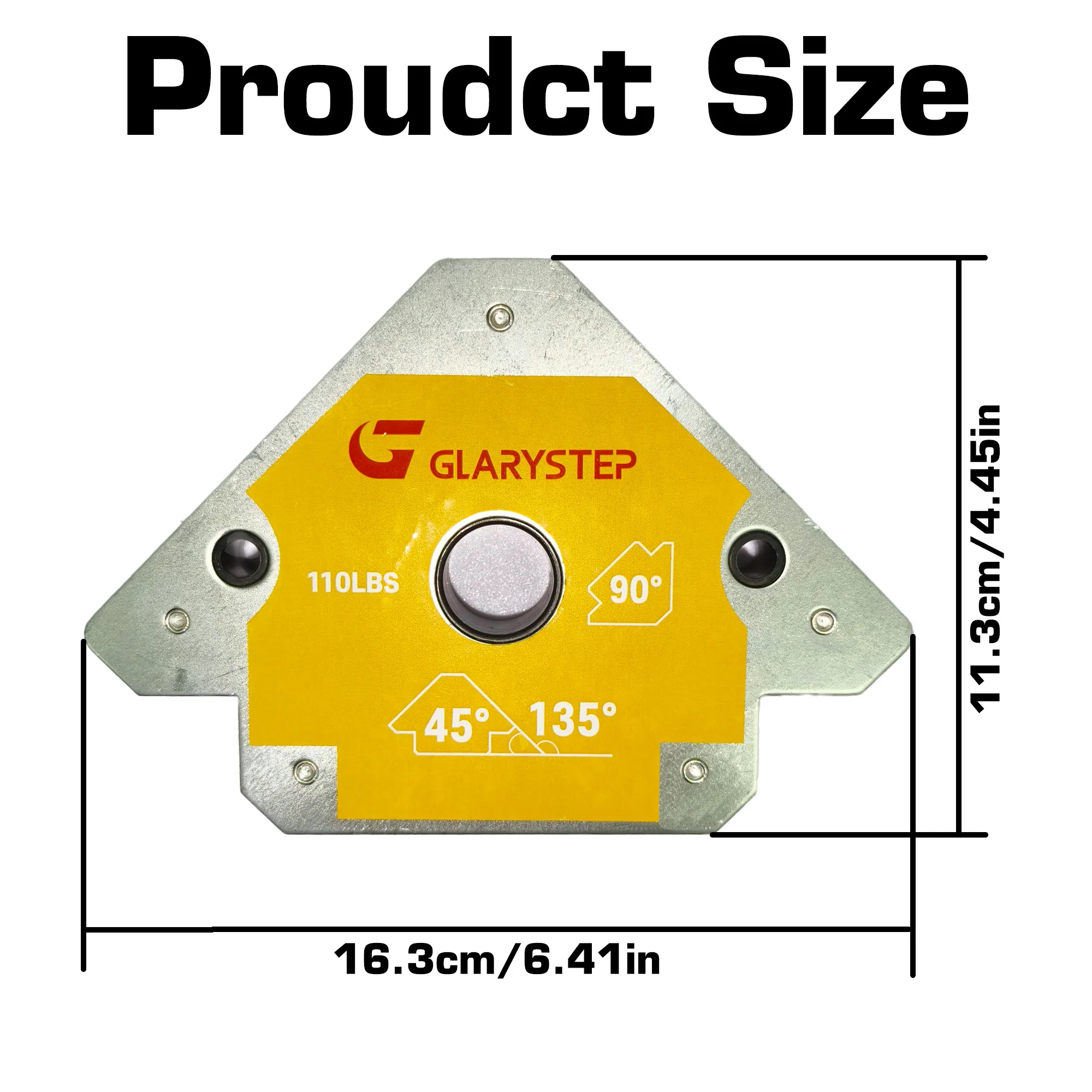 1Pcs Positioner 45 ° /90 ° /135 ° /180 ° Multiple Angles Industrial Steel 49.9kg 110Lbs Suction Force Precise Positioning Frees Your Hands Suitable for Welding / Cutting / Grinding / Assembly in Multiple Settings