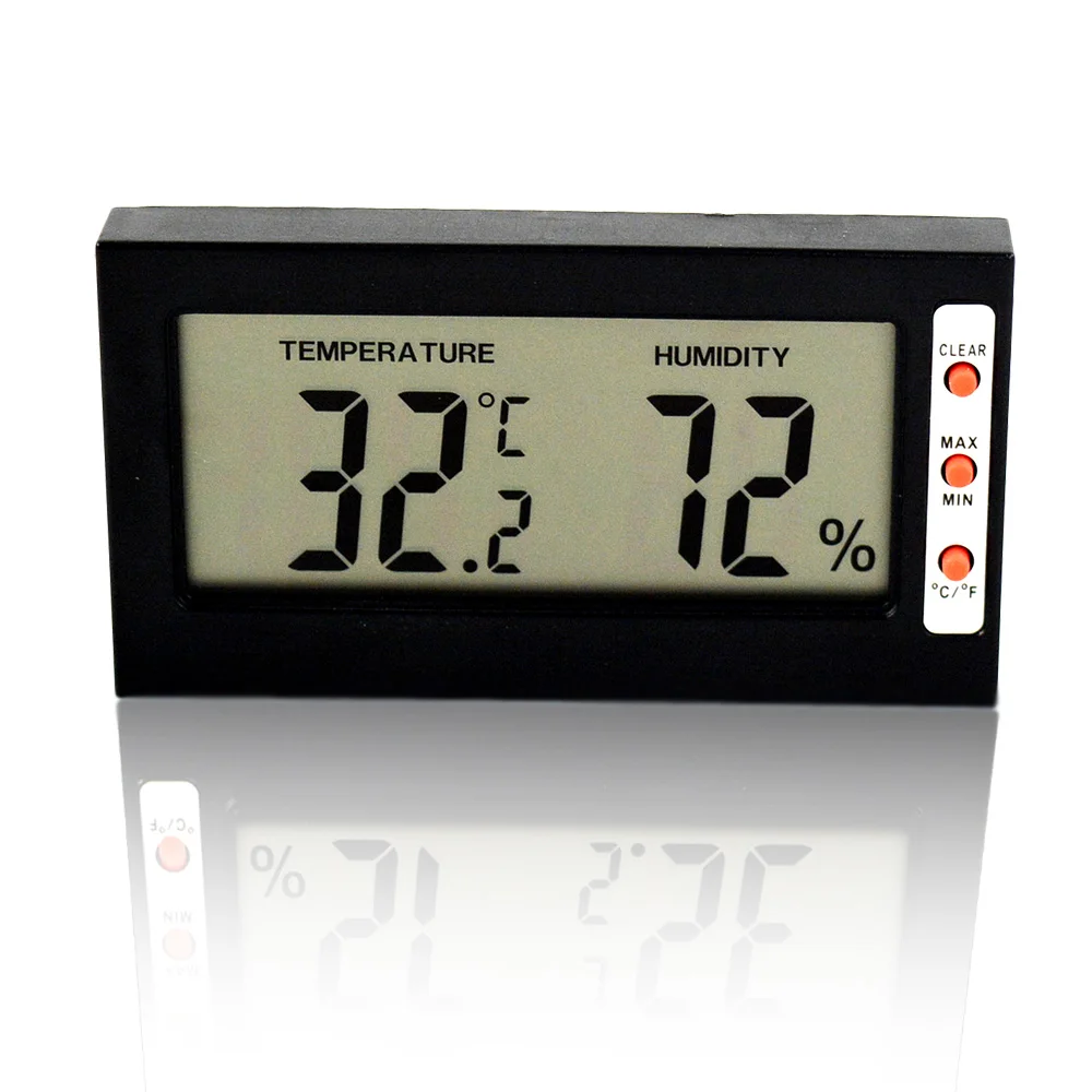 

Mini Digital LCD Thermometer Hygrometer Indoor RH Max Min 0~50℃ 10%~99%RH