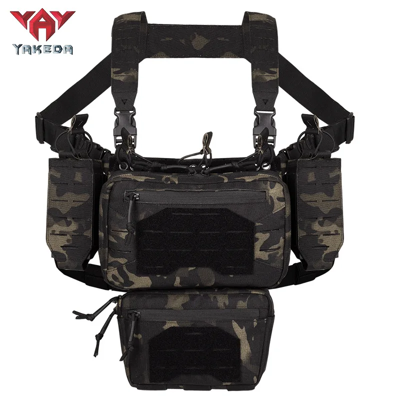 

Yakeda Tactical Chest Hanger Belly Pocket Outdoor Gear Laser MOLLE Mounted Multifunctional Chest Hanger Polyester Material