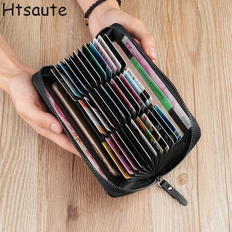 

Women ID Card Holder Leather Zipper Purses Multifunctional Large Capacity Money Bag for Women Coin Card Holders Dropshipping