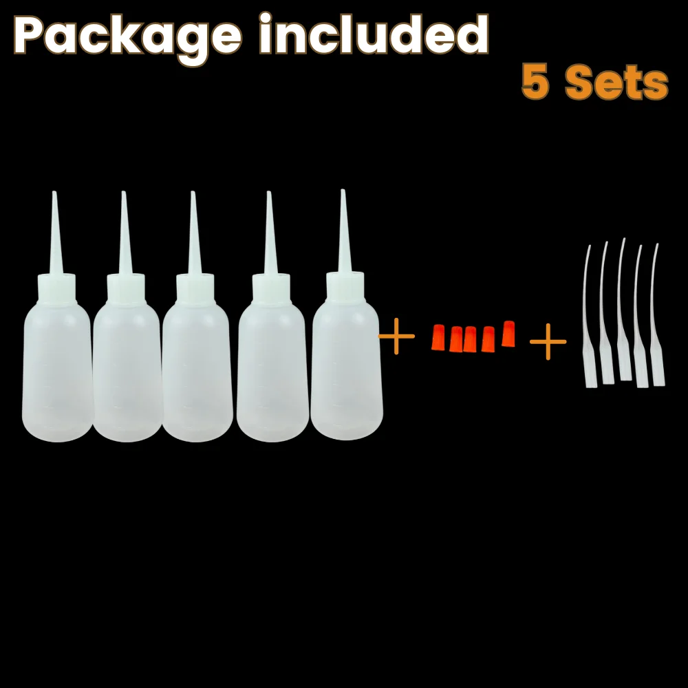Dispensers Applicator Kit Lege plastic knijpflessen Druppelbuismondstuk en stompe puntnaald Werkt voor vloeibare lijm en inkt