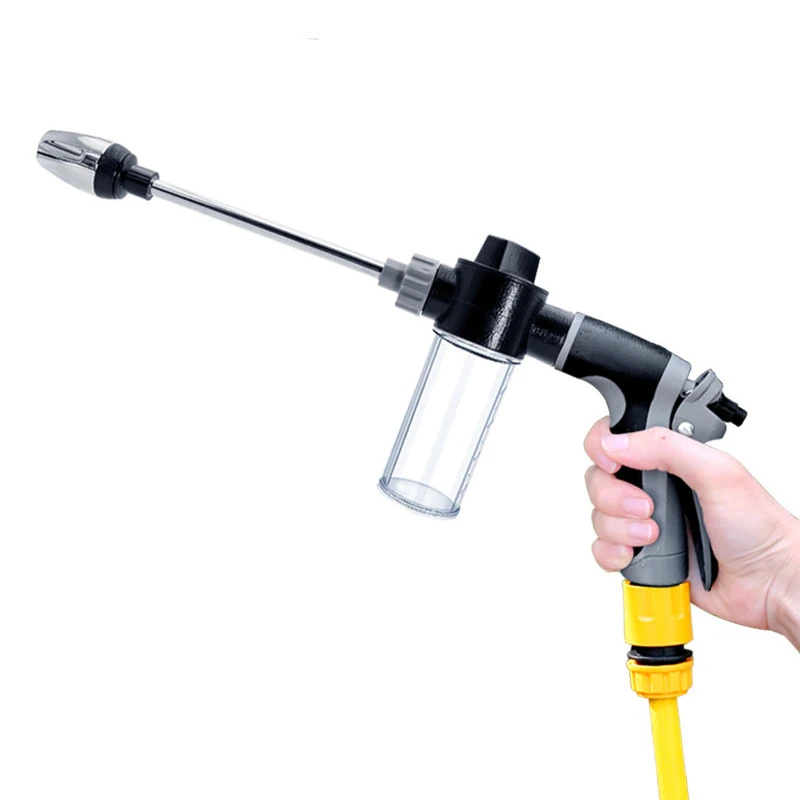 Portable High-Pressure Water Gun Adjustable Metal Cleaning Car Wash Machine Garden Watering Hose Nozzle Sprinkler Foam Water Gun