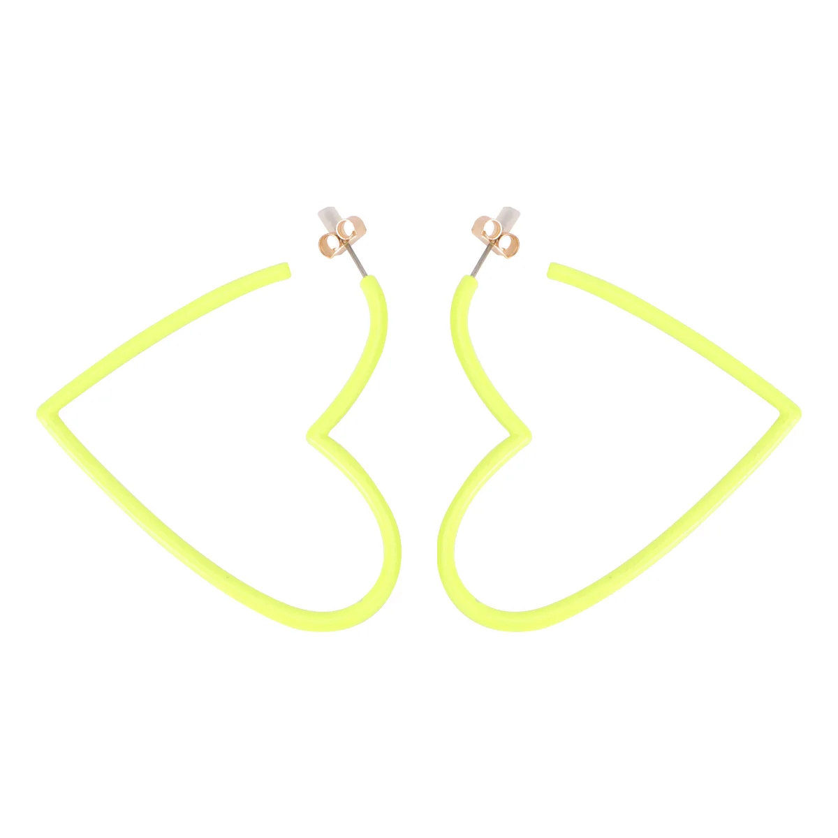 1 زوج مبالغ فيه شكل قلب أقراط هندسية أنيقة Earbobs الجوف خارج مجوهرات شخصية ارتداء اليومي فريد الأذن يتدلى #6