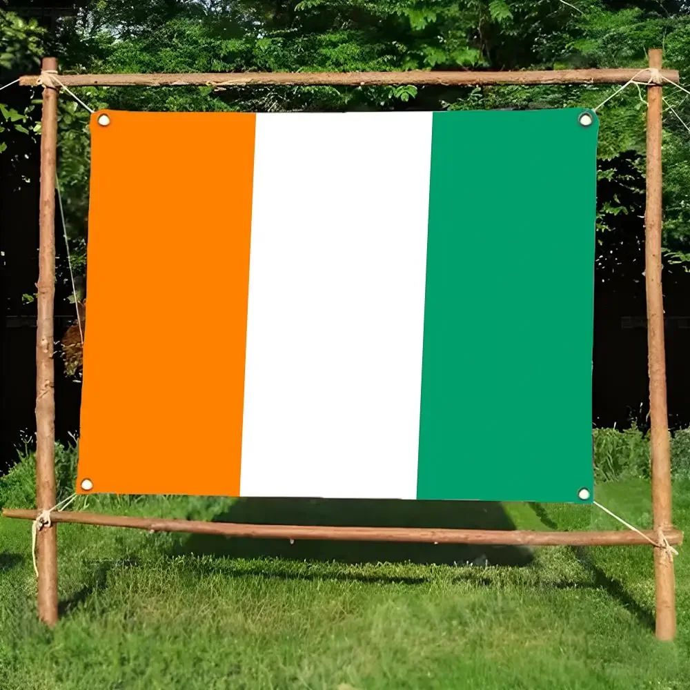 Flag of Ivory Coast Flags Daily four ring borderless design indoor outdoor decor easy hang install
