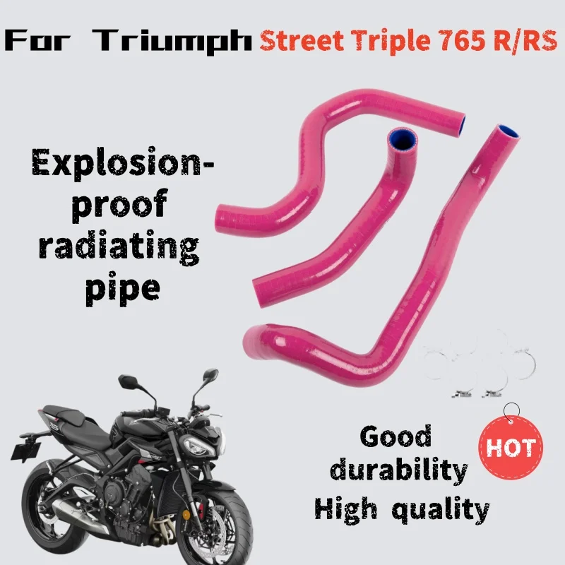 

For Triumph Street Triple 765 RRS modified with high-performance silicone water hose and explosion-proof heat pipe