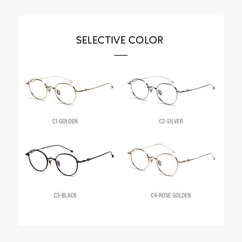 2025 جديد الكورية النظارات التيتانيوم النقي إطارات النظارات الرجعية الرجال النساء النظارات ep القراءة إطار نظارات العلامة التجارية المستديرة