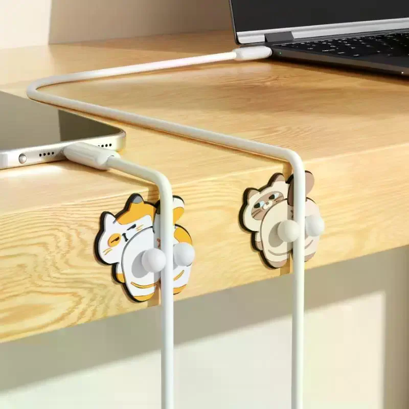 Mini Desktop Data Cable USB Type C Wire Organizer For Smart Phone Headset Chargar Cables Holder Protector