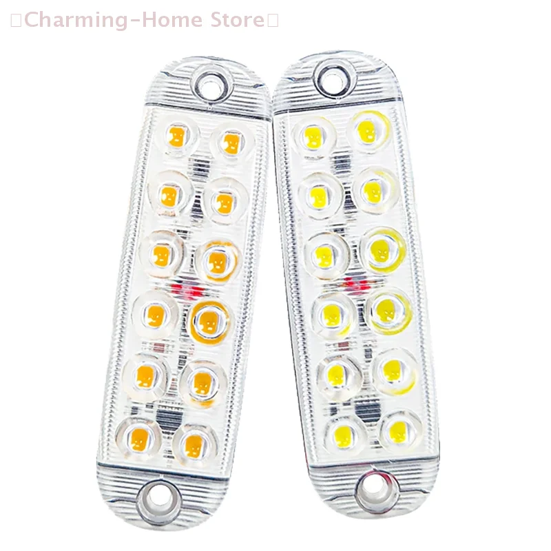 【M】12 Led Strobe Side Warning Lights Strobe Grille Flashing Lightbar Car Truck Signal Lamp Traffic Lights 12V-80V