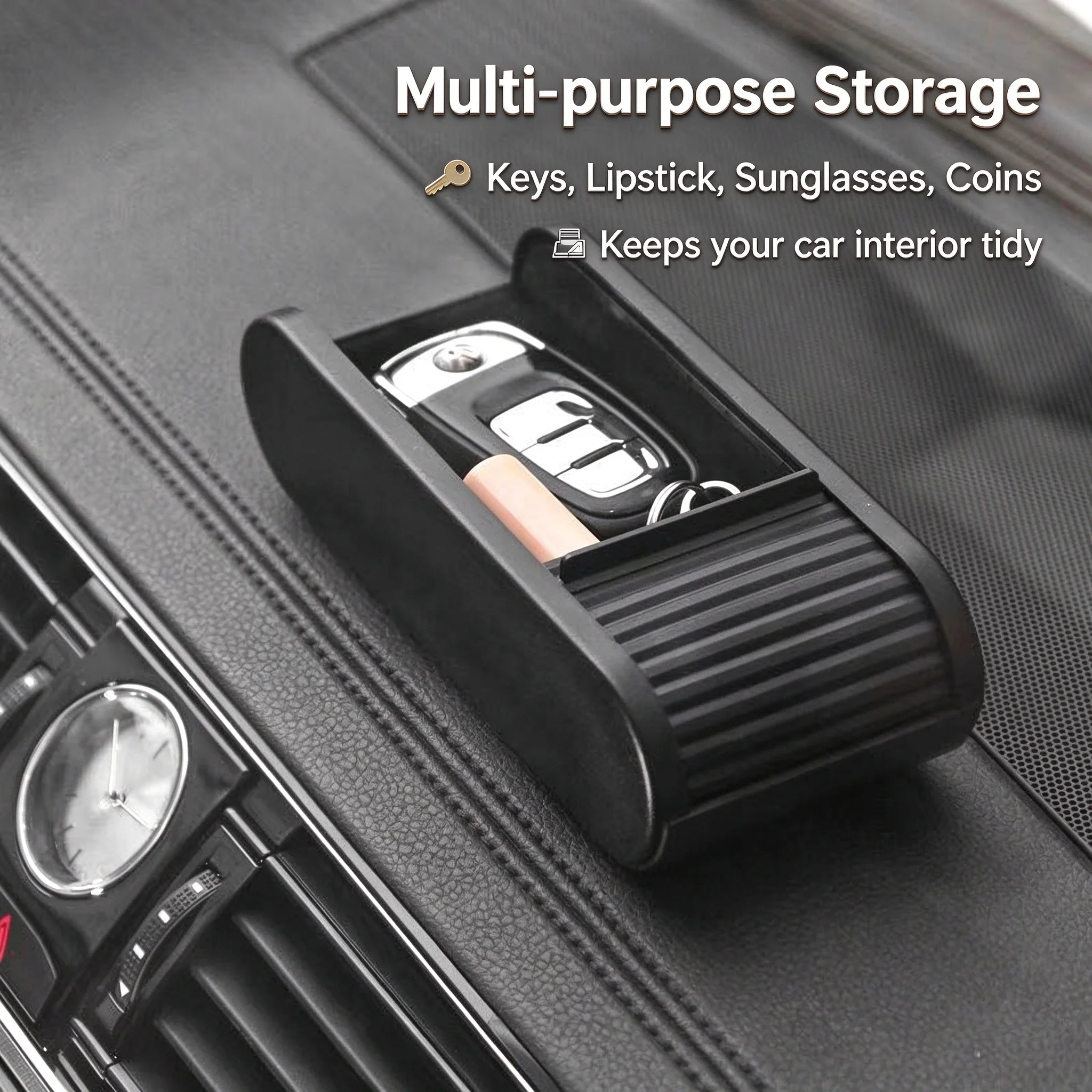 Car Accessories Center Console Storage Box Pull-out Drawer Organizer Soft Velvet Lining Anti-slip Tray for Sunglasses Keys Coins