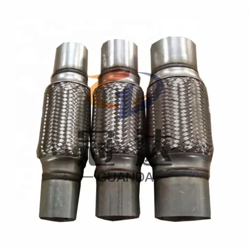 High Quality Double Braided Stainless Steel Flexible Exhaust Pipe With Muffler Function Universal Vehicles