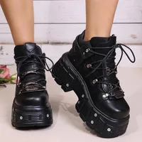 Nouvelle plate-forme femmes personnalité espadrilles décontractées automne bout rond talons à lanières 4