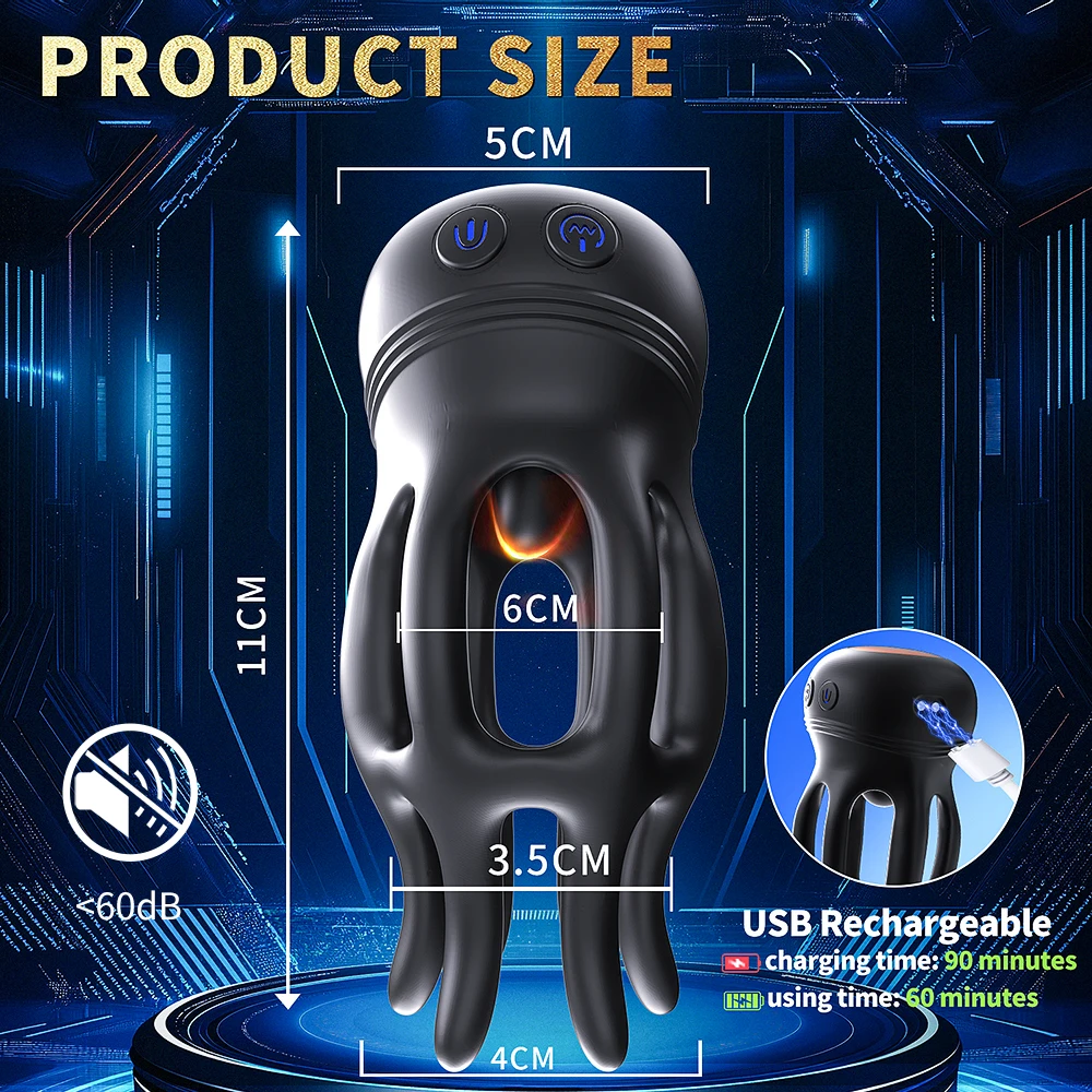 Glans Trainer Vibrator for Men Powerful Vibrating Penis 360° Rotation Tongue G… - Image 6