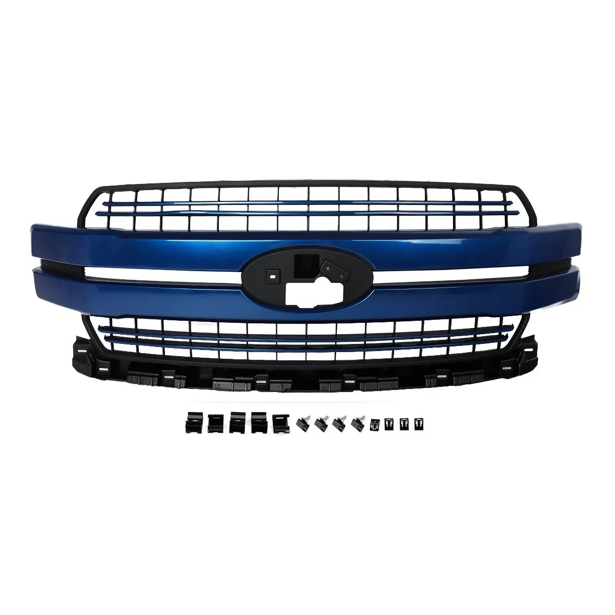 Front Bumper Grille For 2018 2019 2020 Ford F-150 F150 Grille Assembly Radiator Grills Lariat Style Lightning Blue N6 Magickit