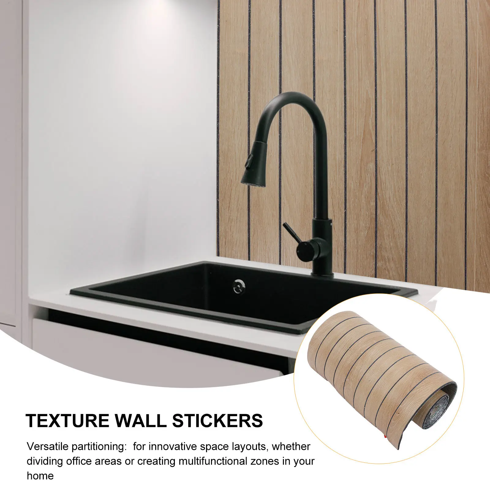 

Self Adhesive Wall Paneling Peel and Stick 3D Wallpaper Waterproof Bedroom Feature Wall Decor Faux Wood Slat Design Wallpaper