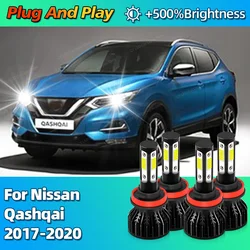 2/4Pcs Turbo 30000Lm Car Headlight LED Bulbs CANBUS Lights H9 H11 For Nissan Qashqai 2017 2018 2019 2020 6000K Headlamp