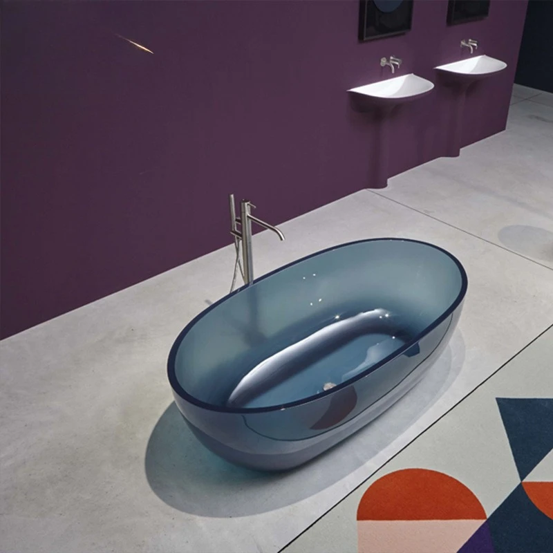 Design-Badewanne aus Edelstahl mit Fiberglas
